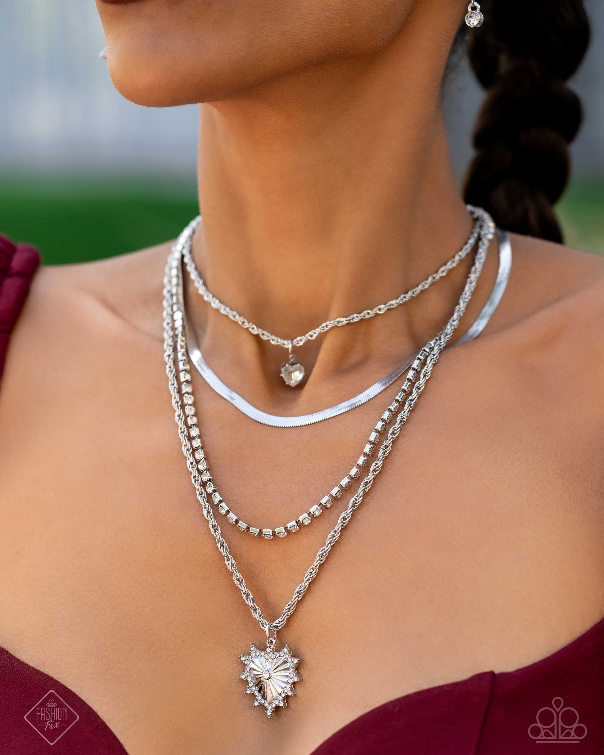 Excessive Embellishment - Silver Necklace Set