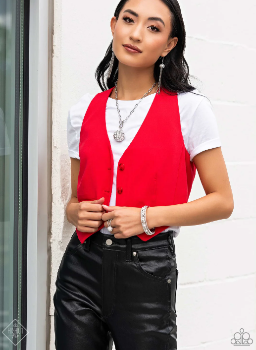 Polished Pageant - White Ring Set