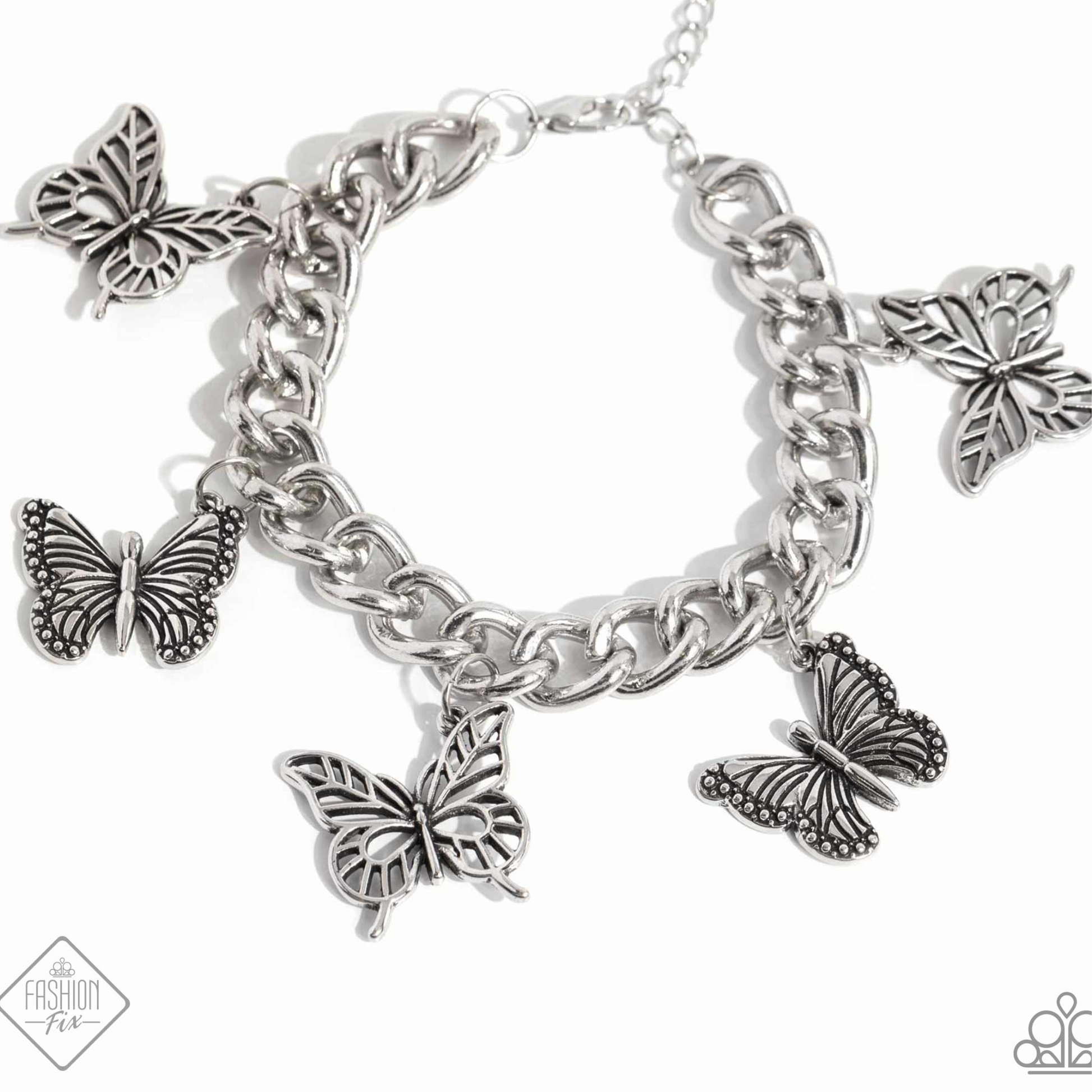 Aerial Ambience Butterfly Silver Tone Bracelet