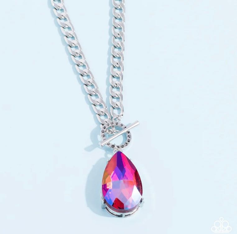 Edgy Exaggeration - Pink Necklace - Paparazzi Accessories