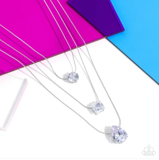 Lustrous Layers - White Necklace