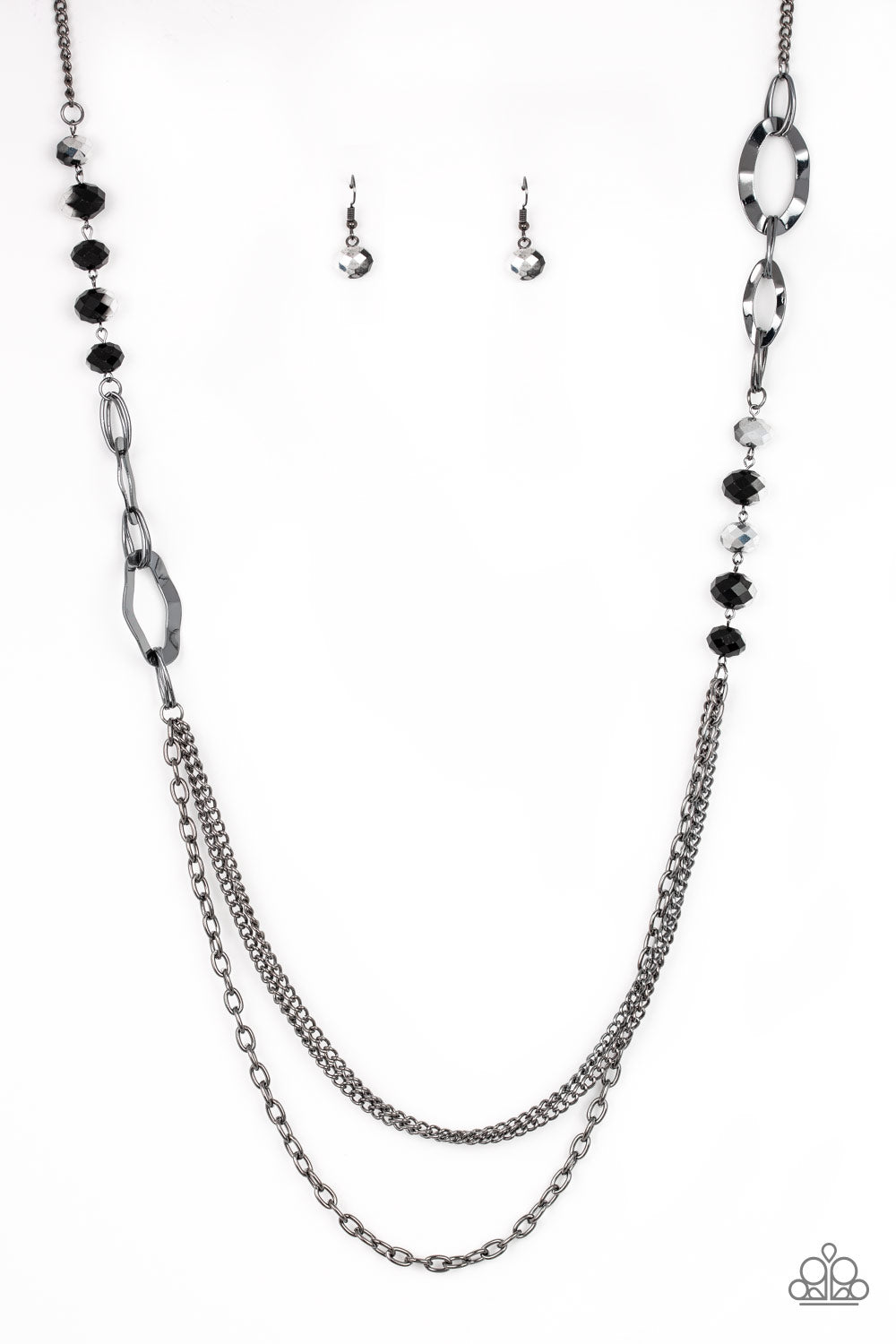 Modern Girl Glam - Black crystal-like beads  Necklace - GODDESSBLINGS