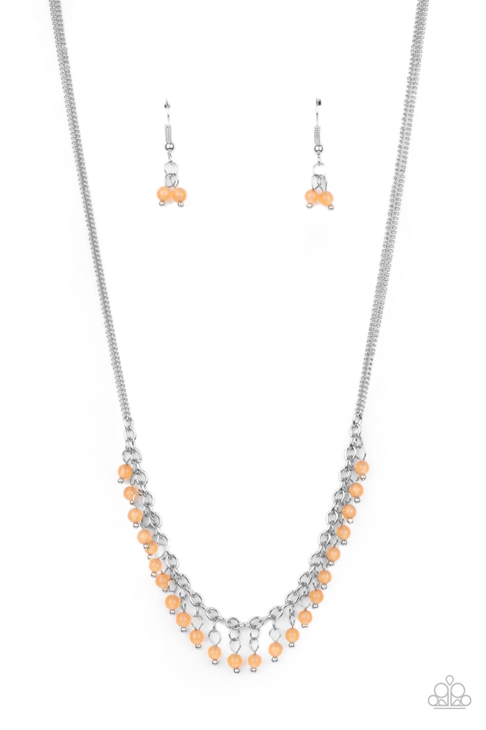DEW a Double Take - Orange silver chain - GODDESSBLINGS