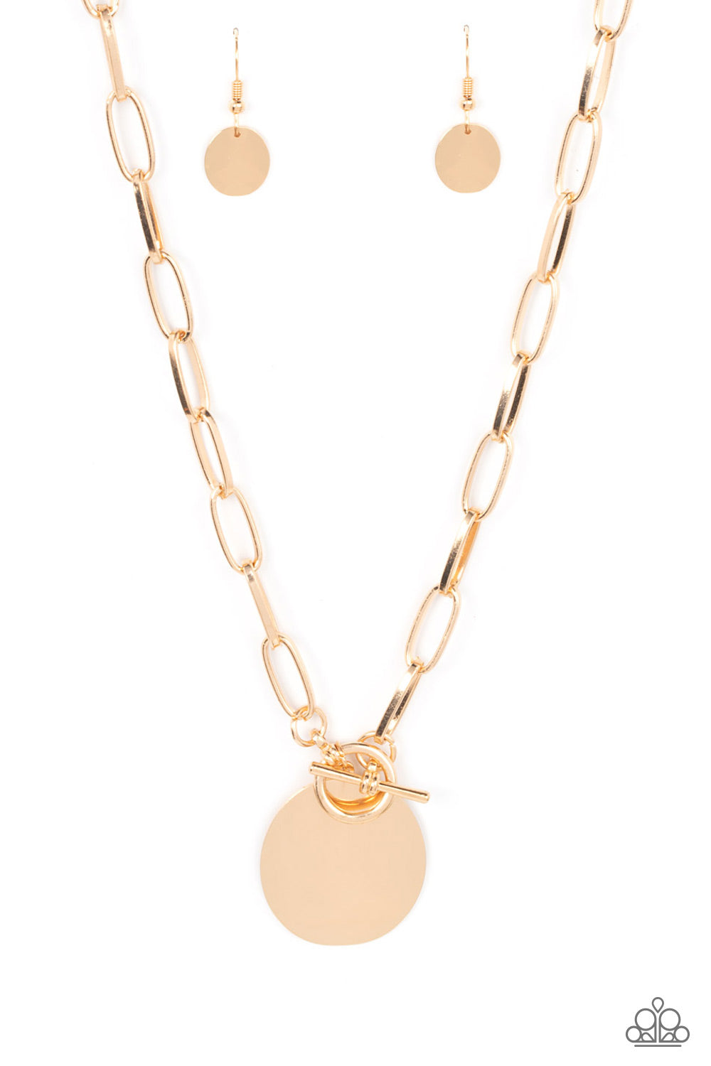 Tag Out - Gold Disc Necklace - GODDESSBLINGS