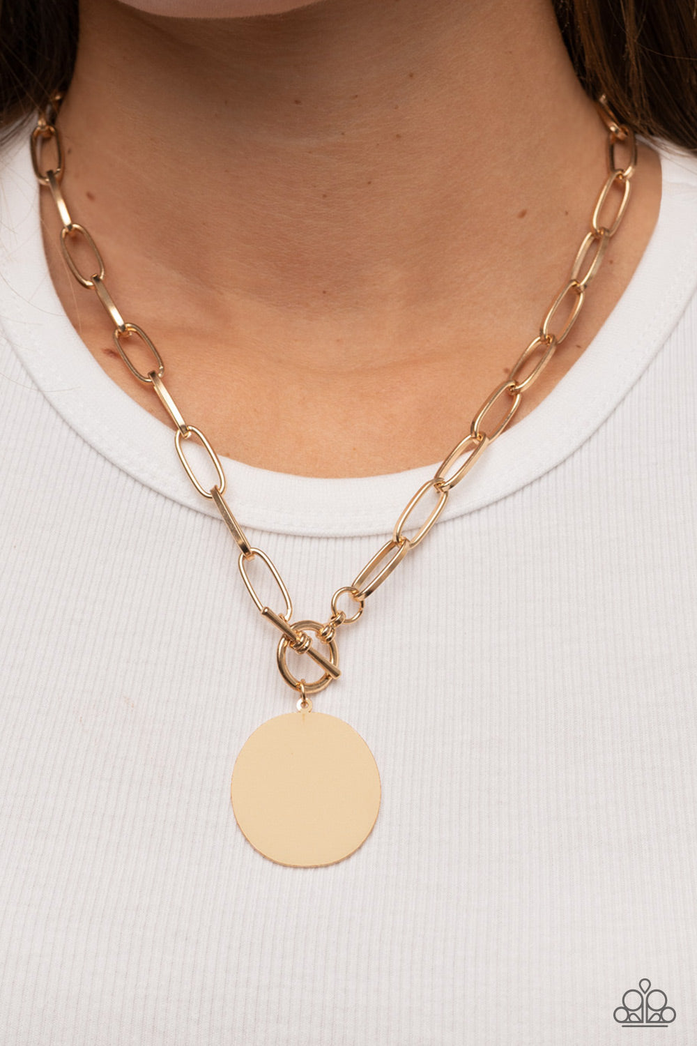 Tag Out - Gold Disc Necklace - GODDESSBLINGS