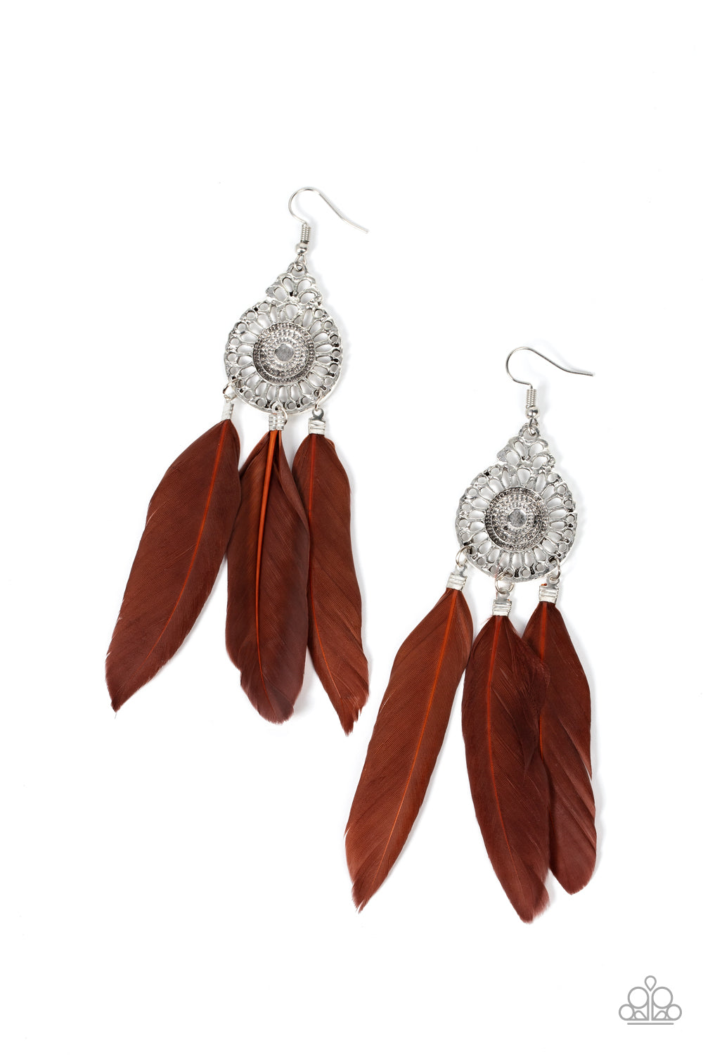 Pretty in PLUMES - Brown Earrings - GODDESSBLINGS
