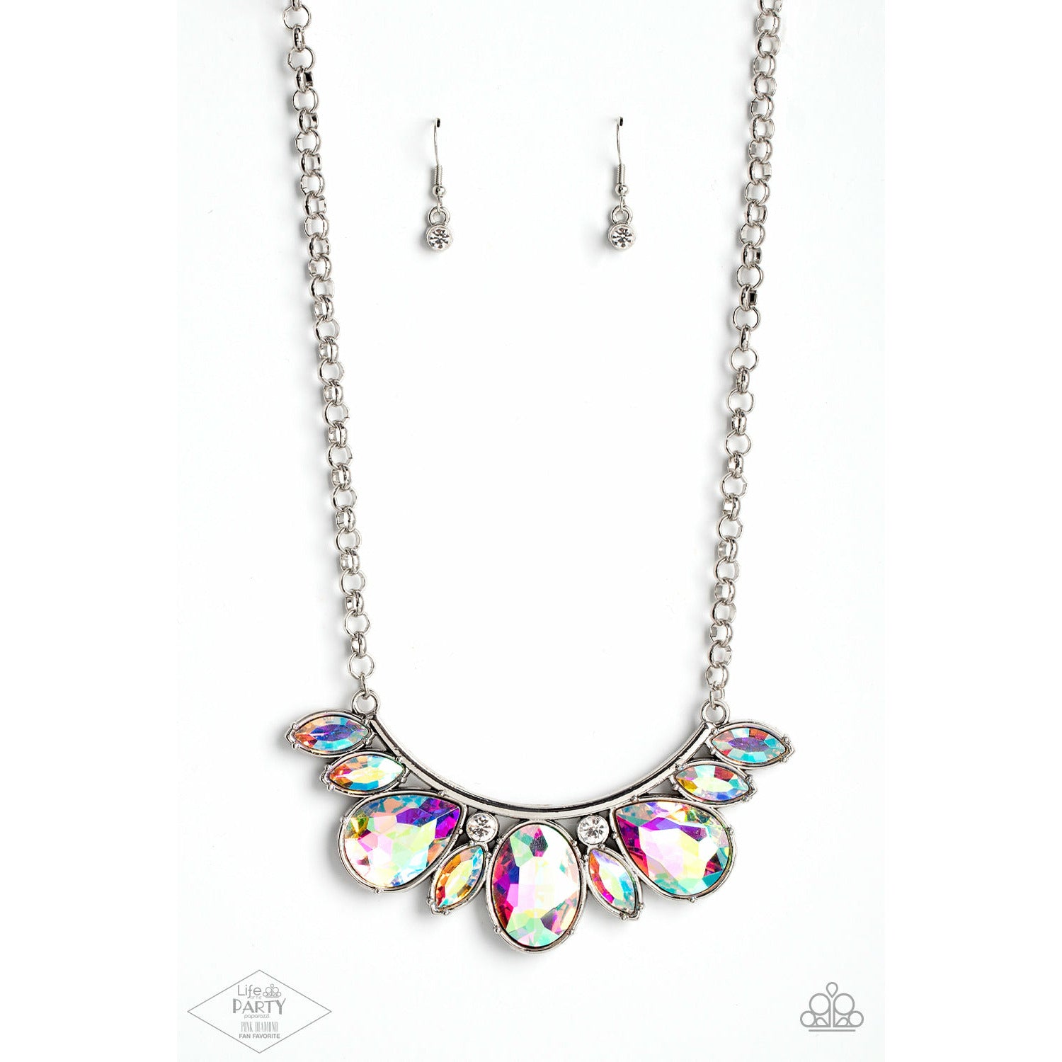 Never SLAY Never - Multi glassy white Necklace - GODDESSBLINGS