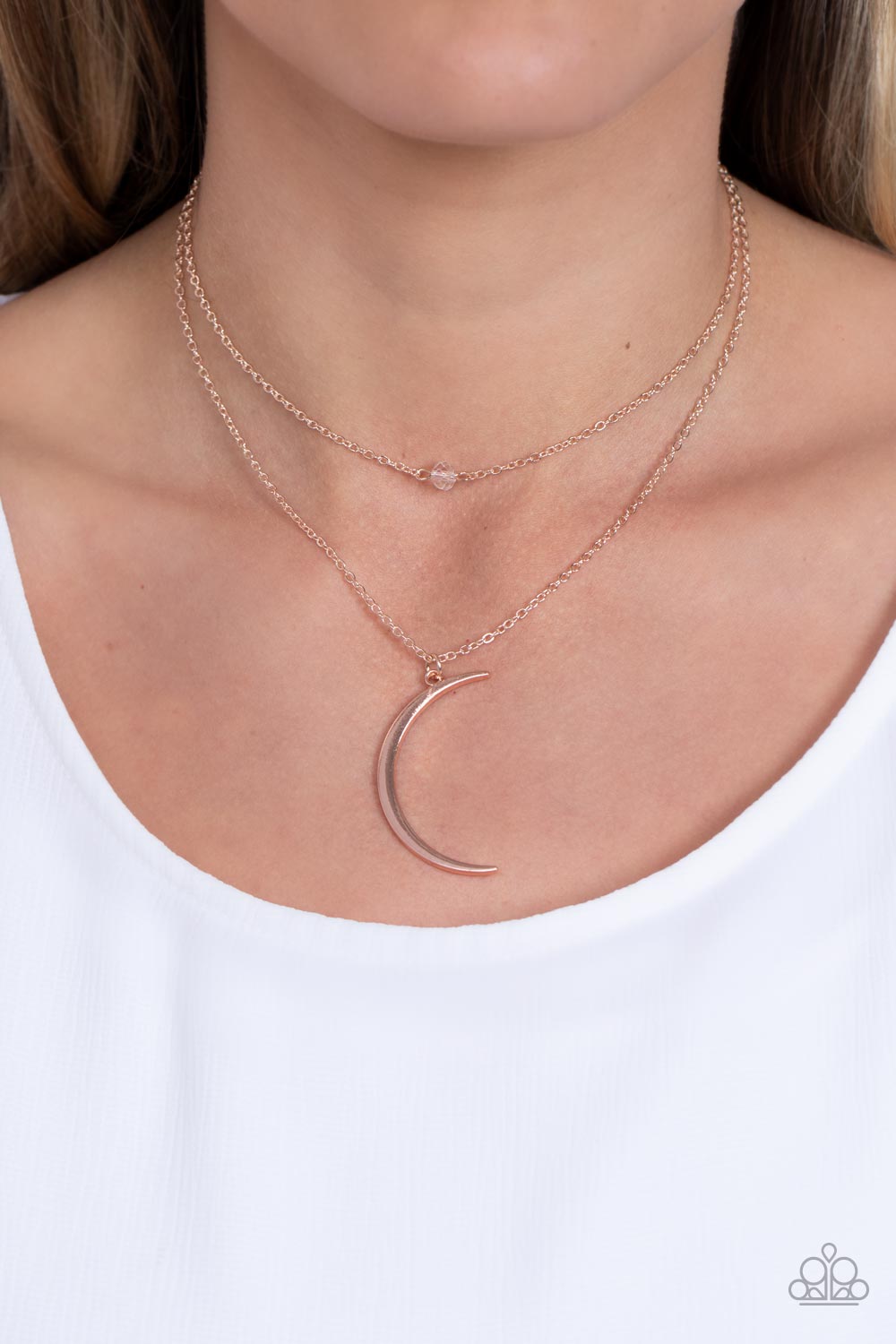 Modern Moonbeam - Rose Gold Necklace - GODDESSBLINGS