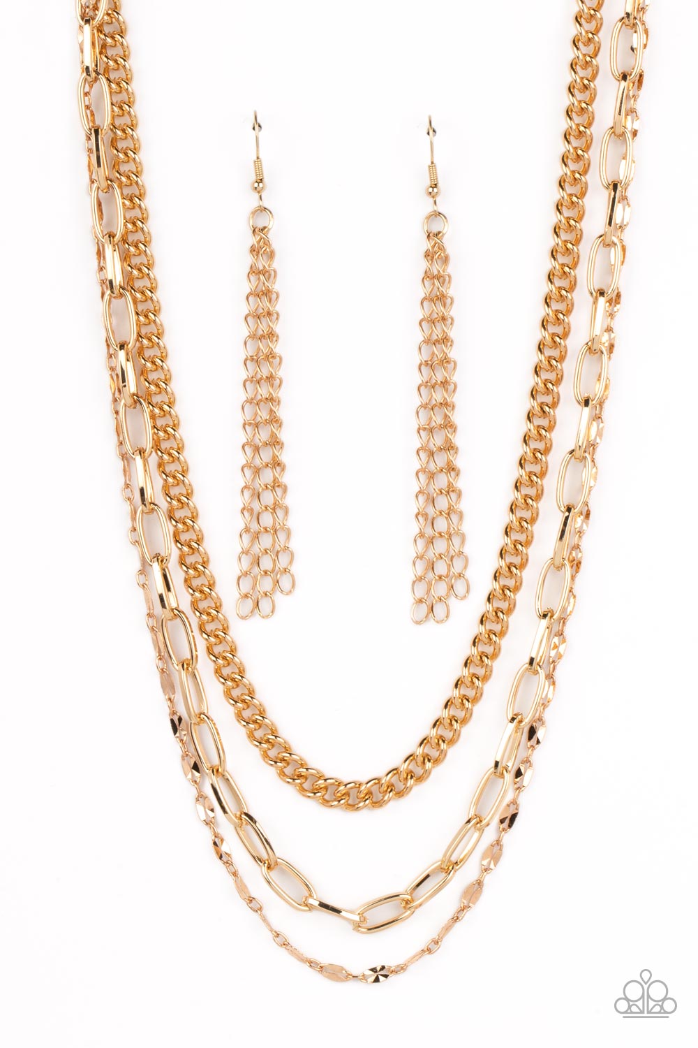 Galvanized Grit - Gold Layered Necklace - GODDESSBLINGS
