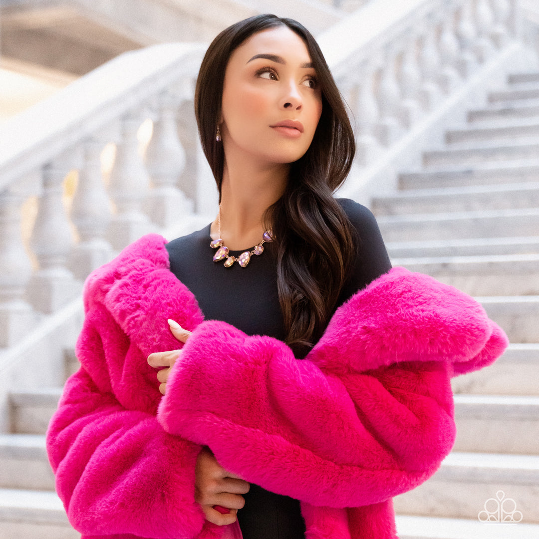 Otherworldly Opulence - Multi iridescence Teardrop Necklace - GODDESSBLINGS