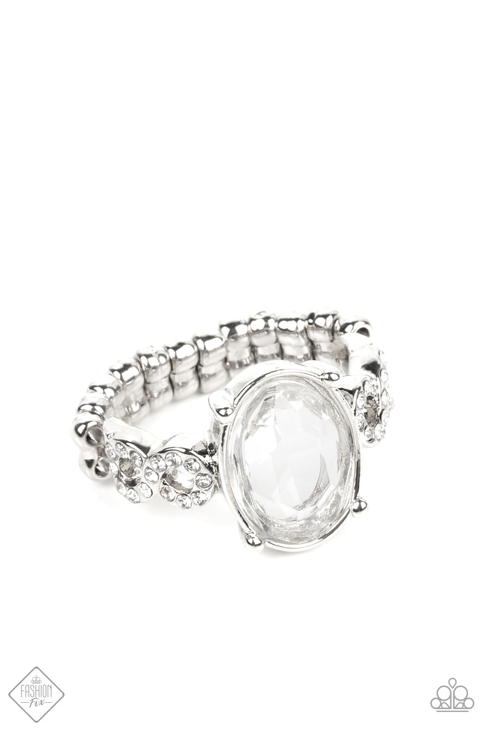 Devoted to Dazzle - White Silver Ring - GODDESSBLINGS