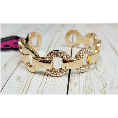 Revolutionary Romantic Gold Rhinestone Bracelet - GODDESSBLINGS