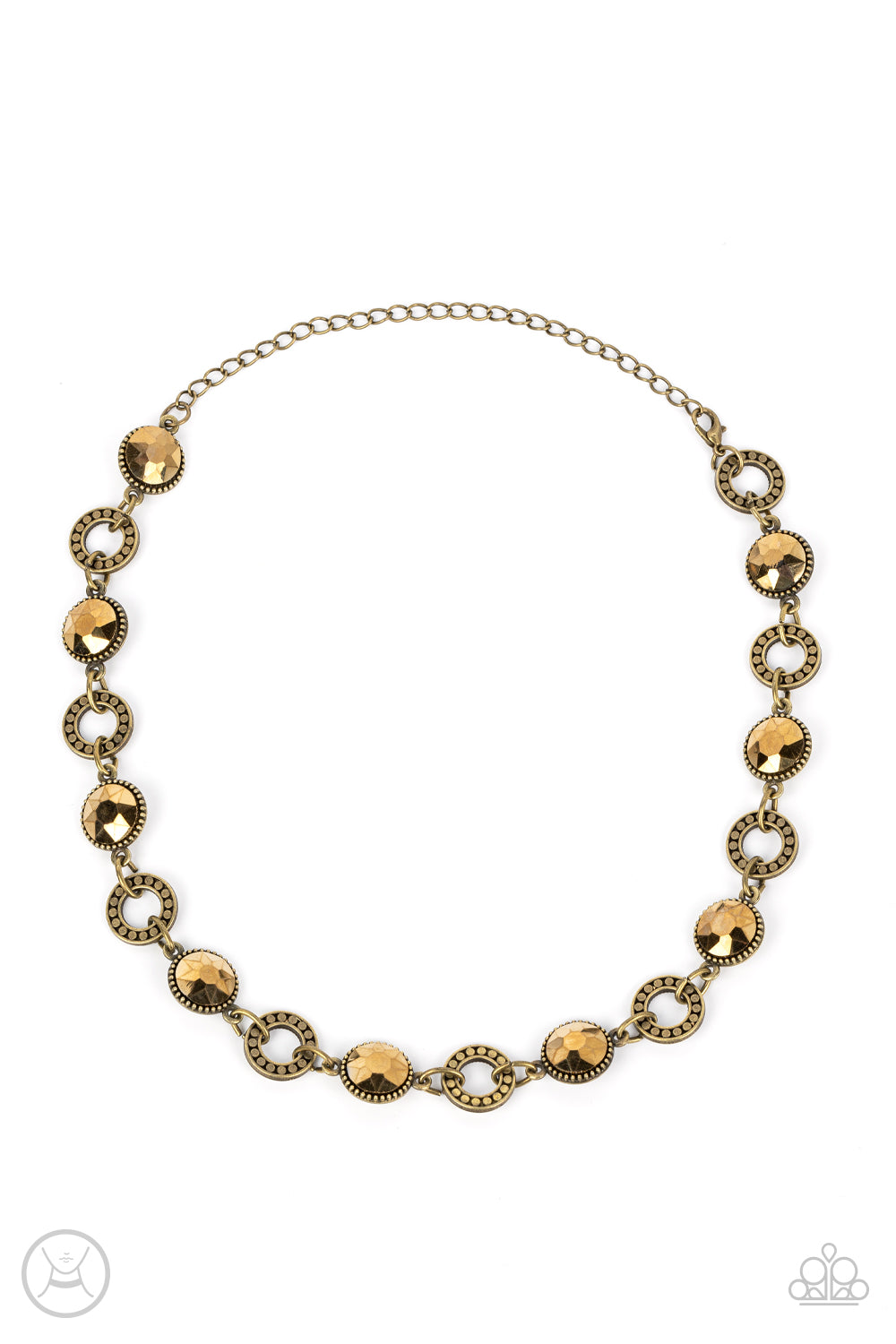 Rhinestone Rollout - Brass Necklace - GODDESSBLINGS