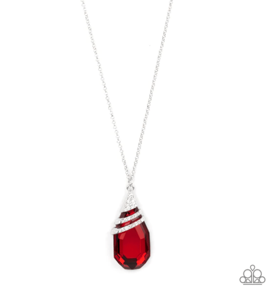 Demandingly Diva - Red Stone Silver Necklace - GODDESSBLINGS
