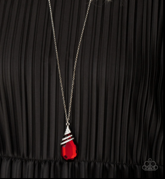 Demandingly Diva - Red Stone Silver Necklace - GODDESSBLINGS
