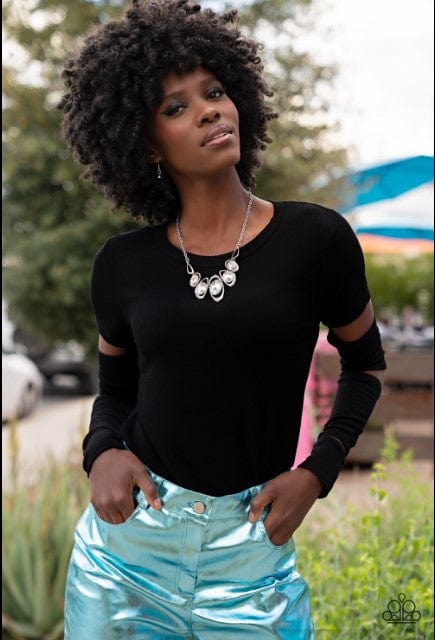 Hypnotic twinkle-White Necklace - Life of the Party Exclusive - GODDESSBLINGS