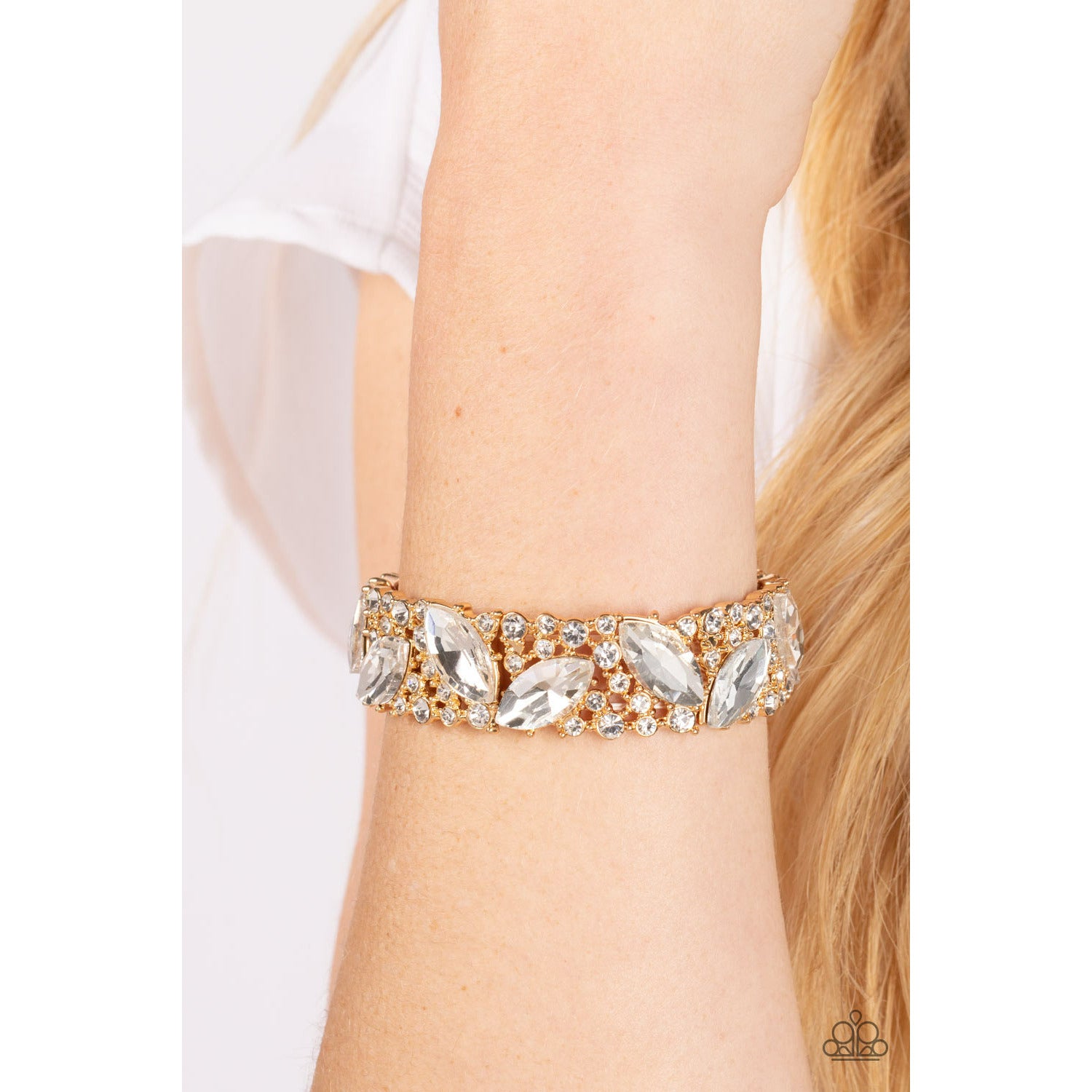 Rhinestone- Full Body Chills - Gold Bracelets - GODDESSBLINGS