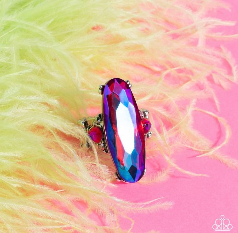 Paparazzi Interdimensional Dimension - Pink Ring Life of the Party January 2023