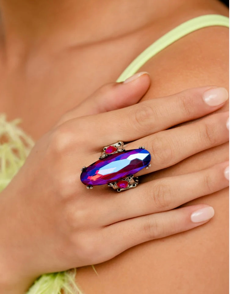 Paparazzi Interdimensional Dimension - Pink Ring Life of the Party January 2023