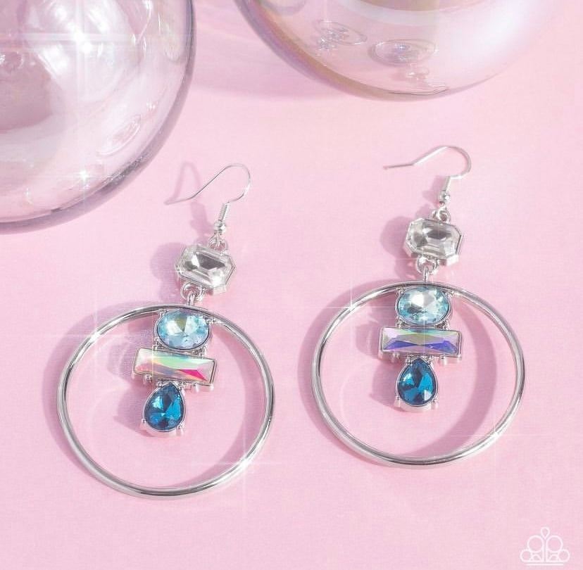 Geometric Glam - blue - Paparazzi earrings