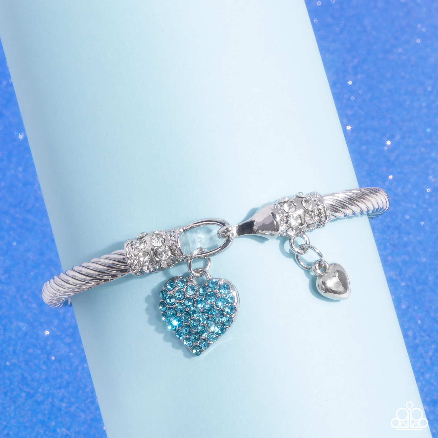 Heart Hour - Blue and silver bracelet