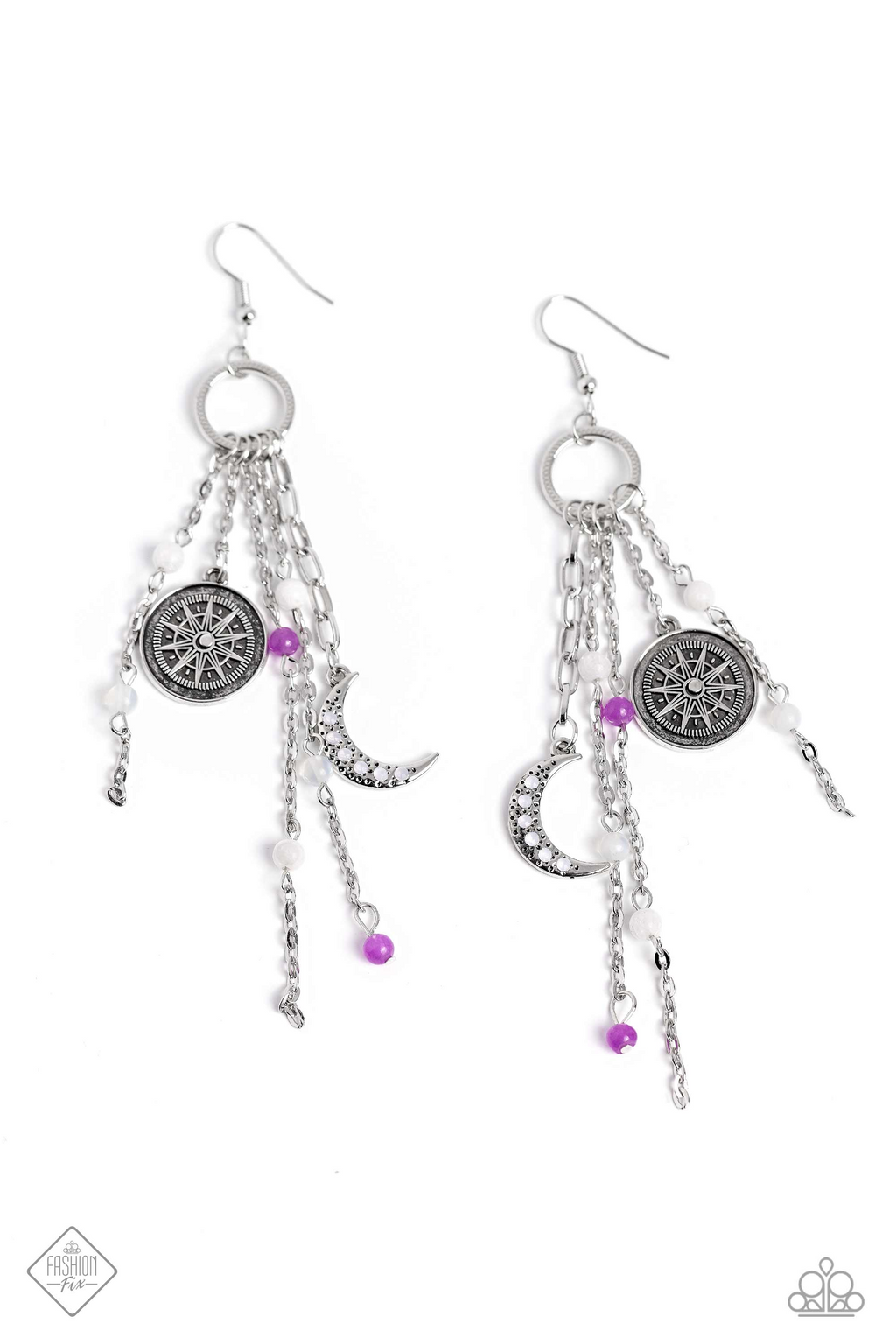 moon and star dangling earrings