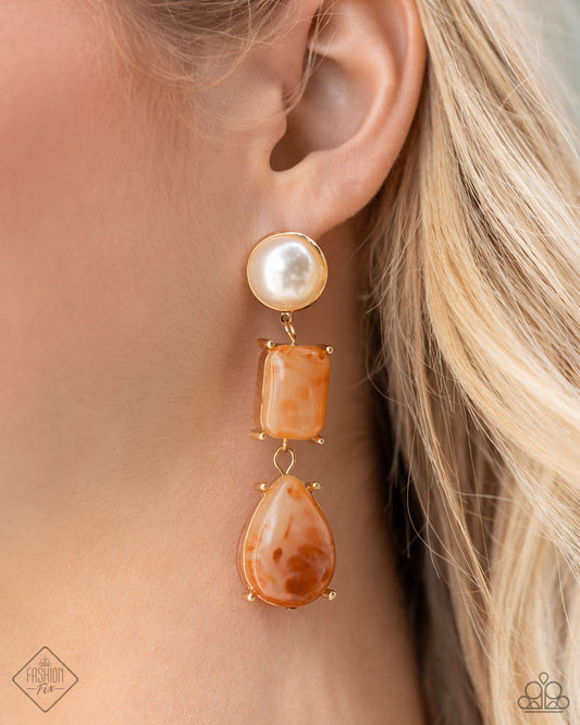 Marbled Masterpiece - Orange Earrings