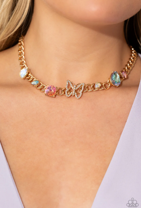 Storybook Succession - gold - Paparazzi necklace