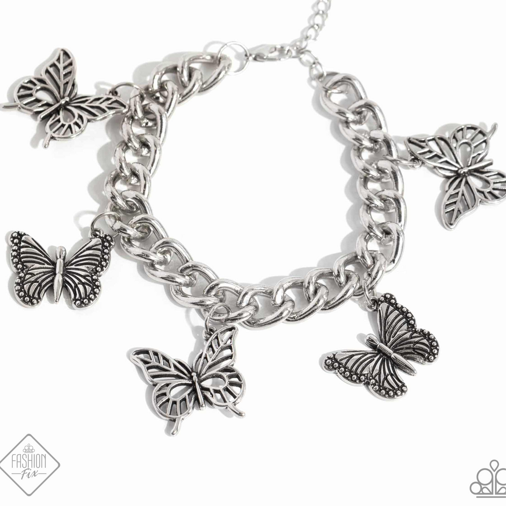 Aerial Ambience Butterfly Silver Tone Bracelet