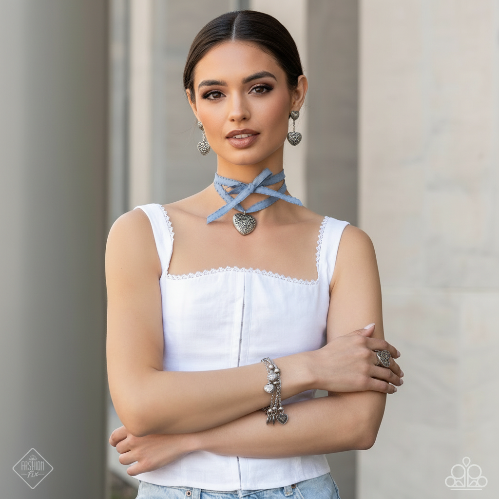 Complete set in white bustier