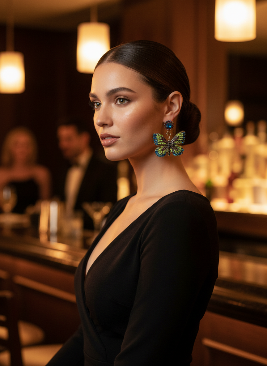 Earrings at Upscale Bar