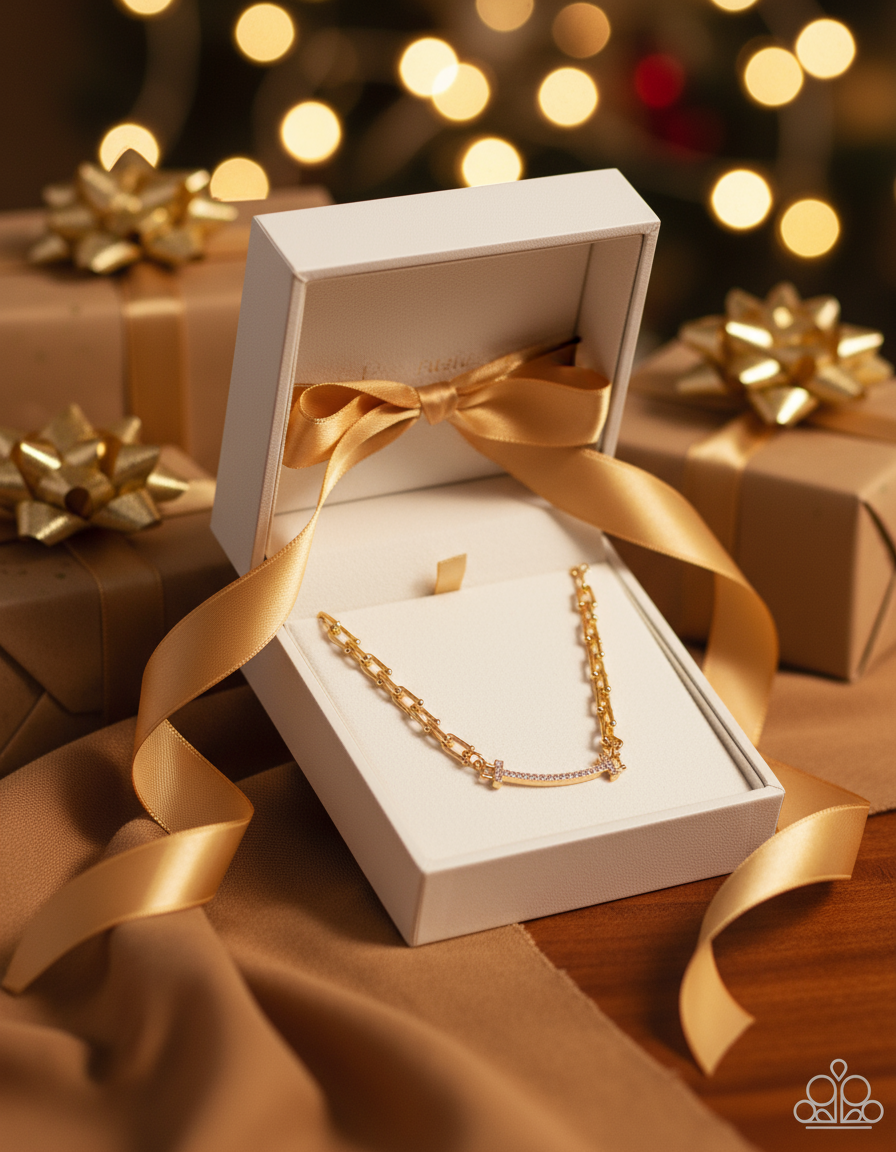 Gold Necklace Gift Box Holiday