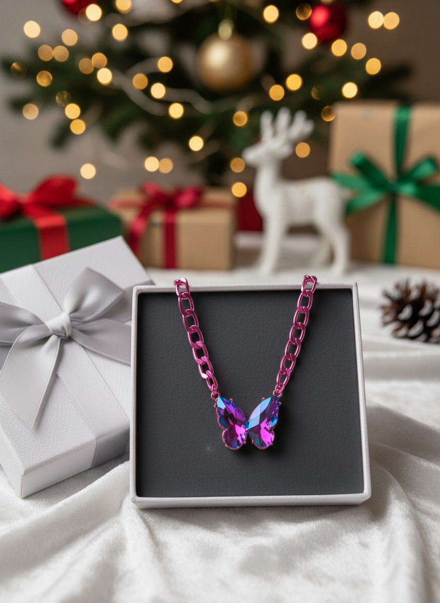 Necklace in Gift Box Holiday Setting