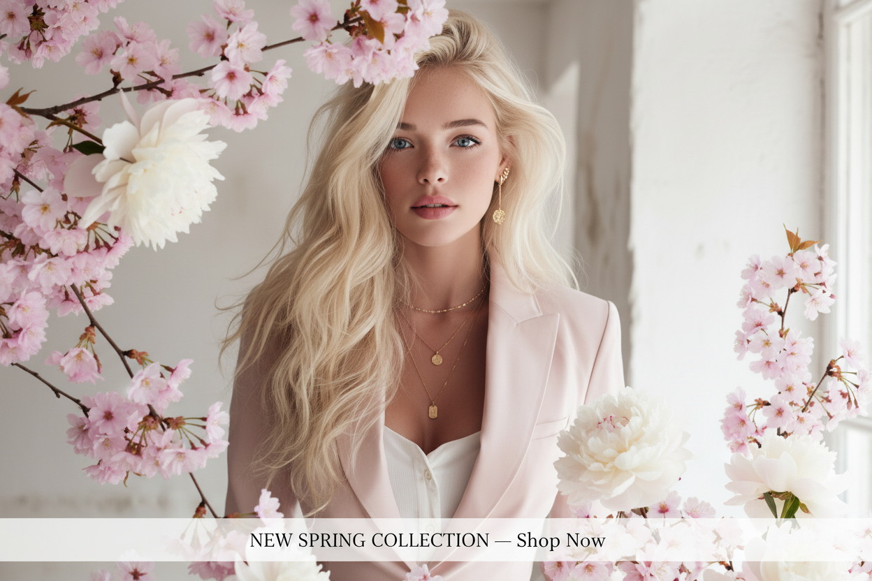 Spring Banner 1 – Model with Jewelry