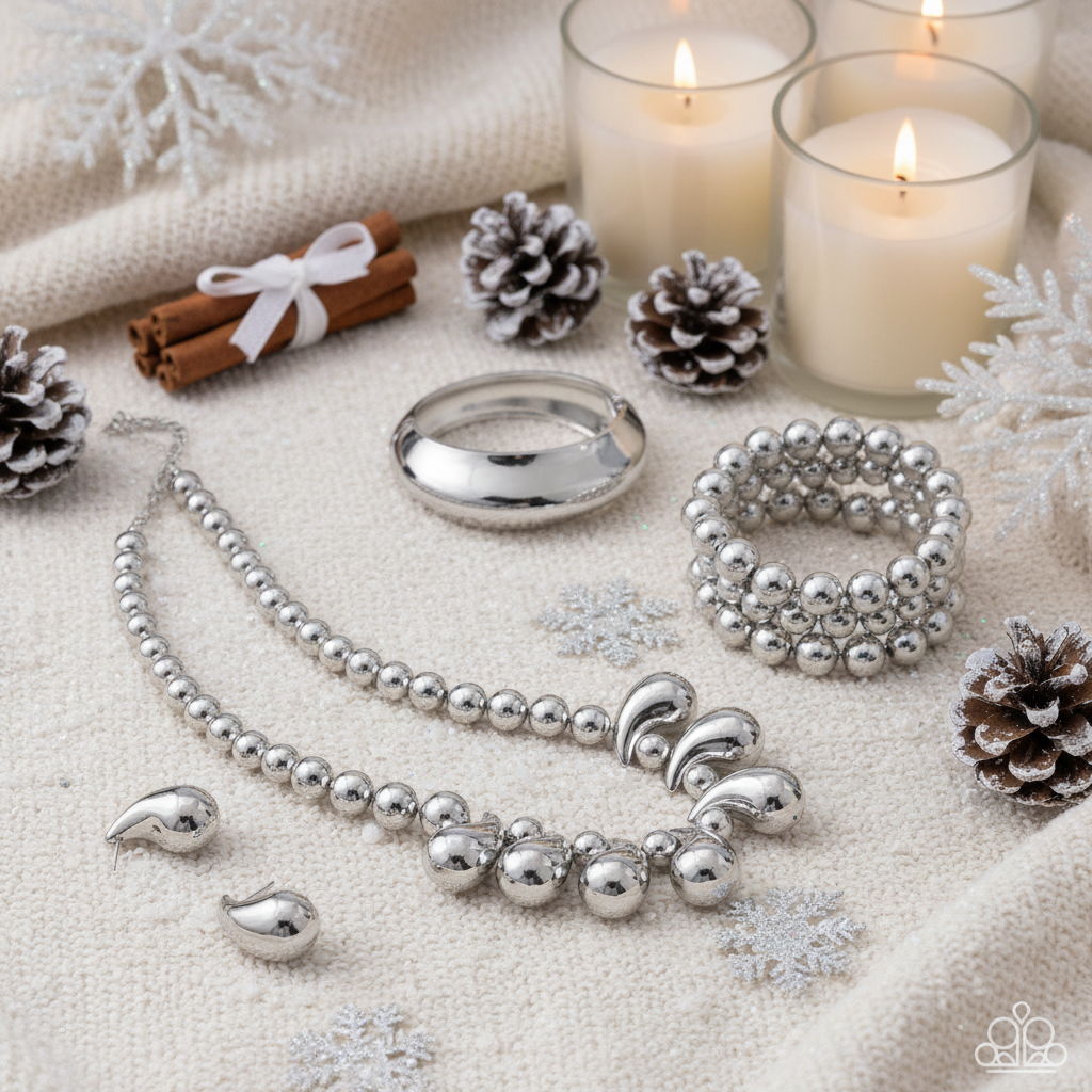 Winter Wonderland teardrop necklace and earrings set