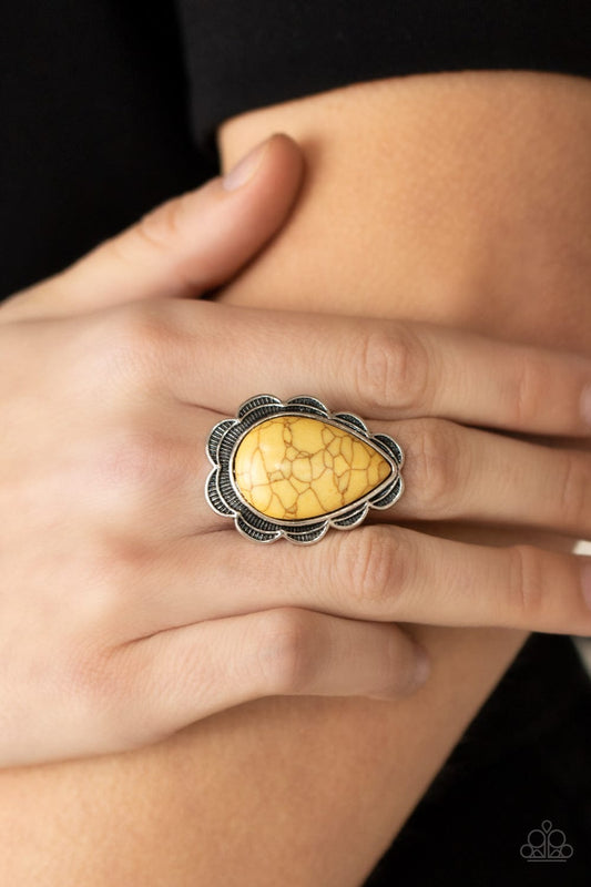 Yellow Urban Element Stone Ring - GODDESSBLINGS