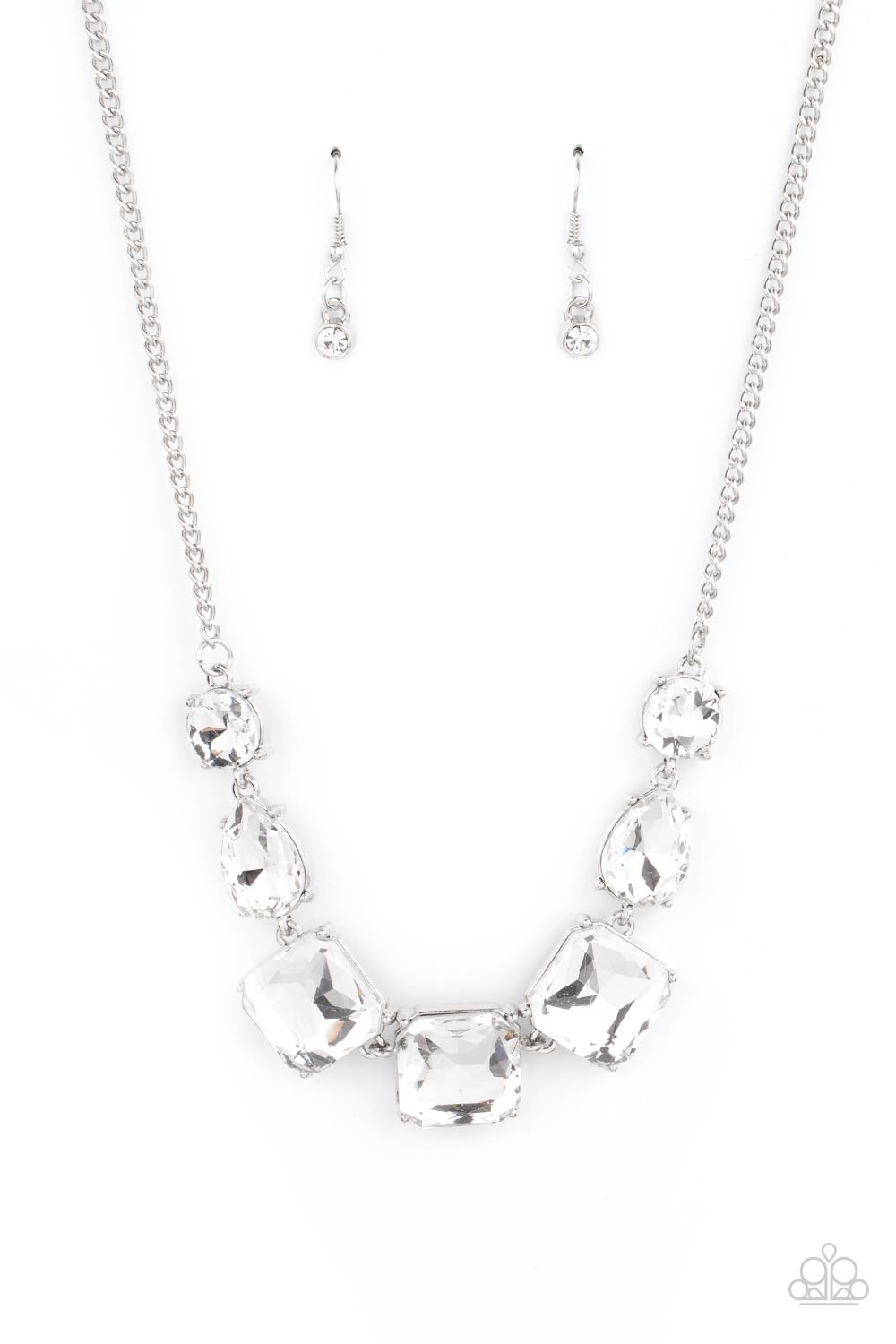 Unfiltered Confidence - White Silver Rhinestone Necklace - GODDESSBLINGS