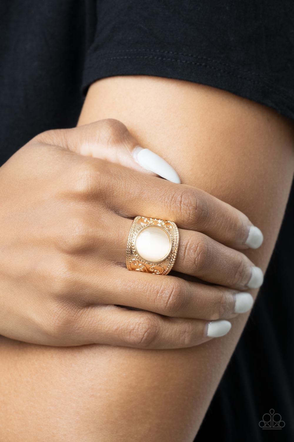 Blooming Enchantment - Gold cat's eye ring - GODDESSBLINGS