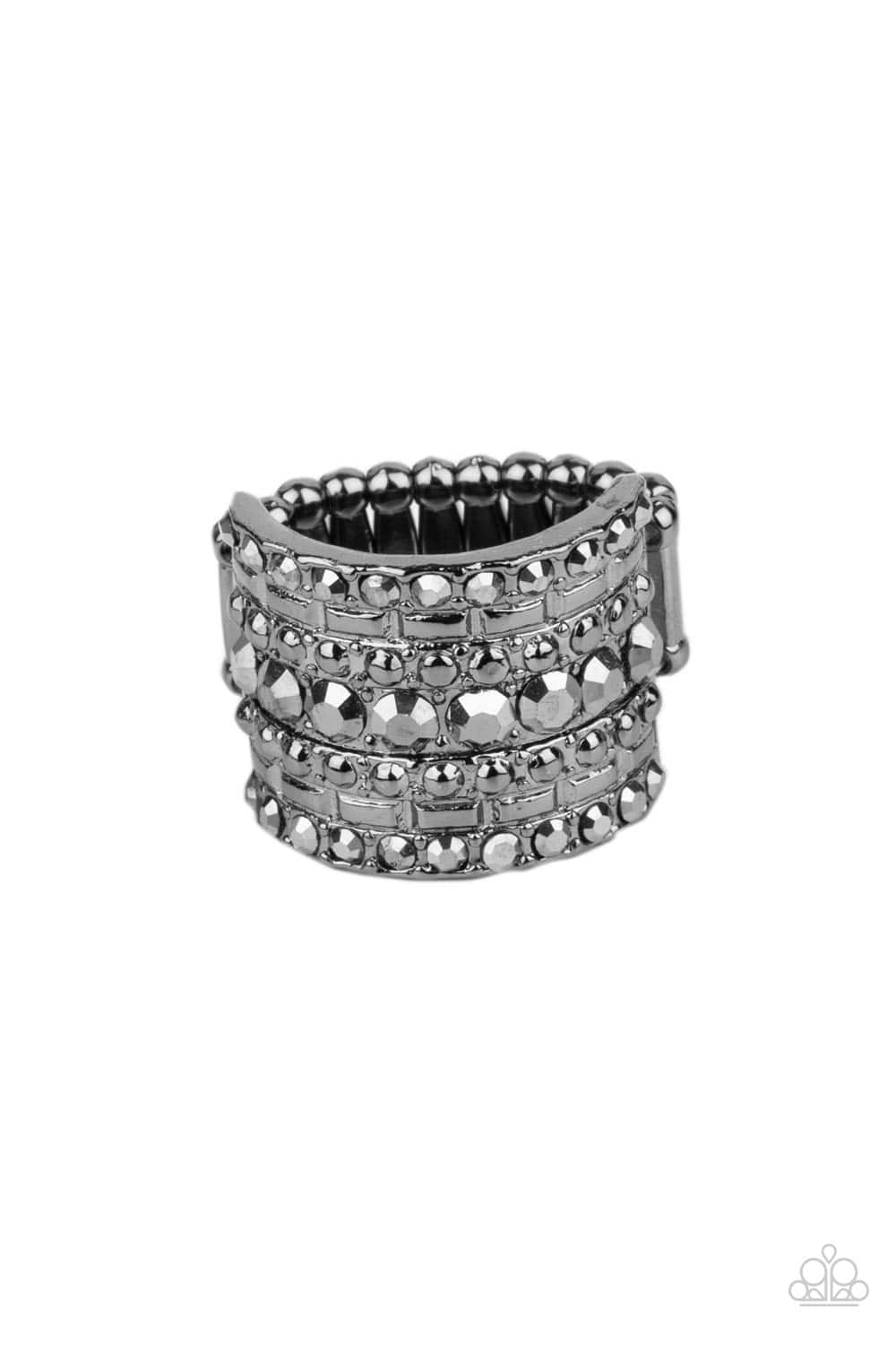 Target Locked - Black Gray Metal Ring - GODDESSBLINGS