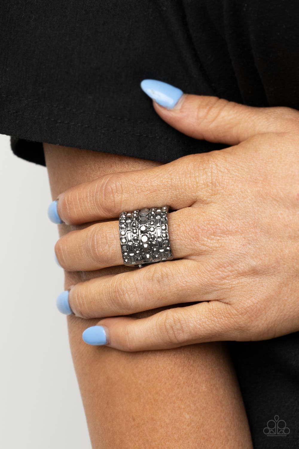 Target Locked - Black Gray Metal Ring - GODDESSBLINGS