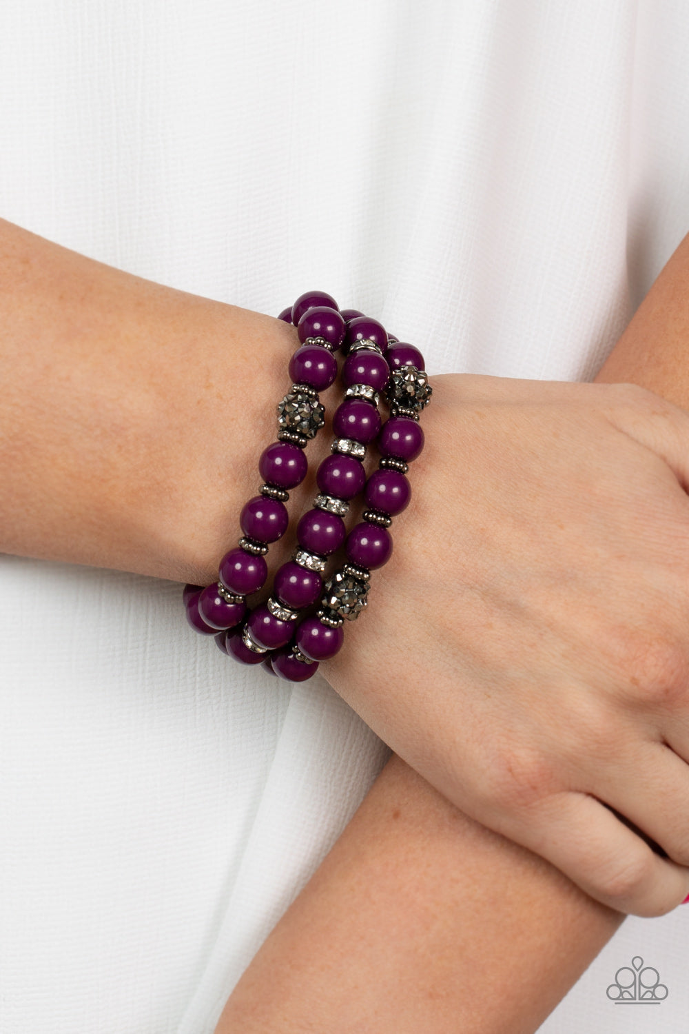 Poshly Packing - Purple stackable bracelet - GODDESSBLINGS