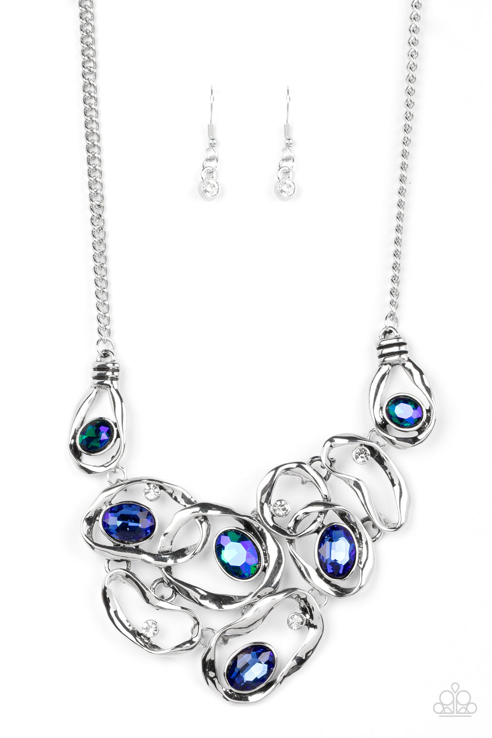 Warp Speed - Blue asymmetrically Necklace - GODDESSBLINGS