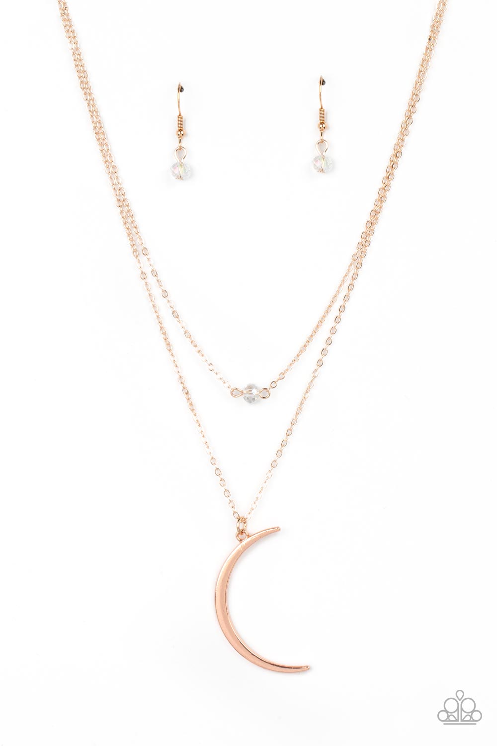 Modern Moonbeam - Rose Gold Necklace - GODDESSBLINGS