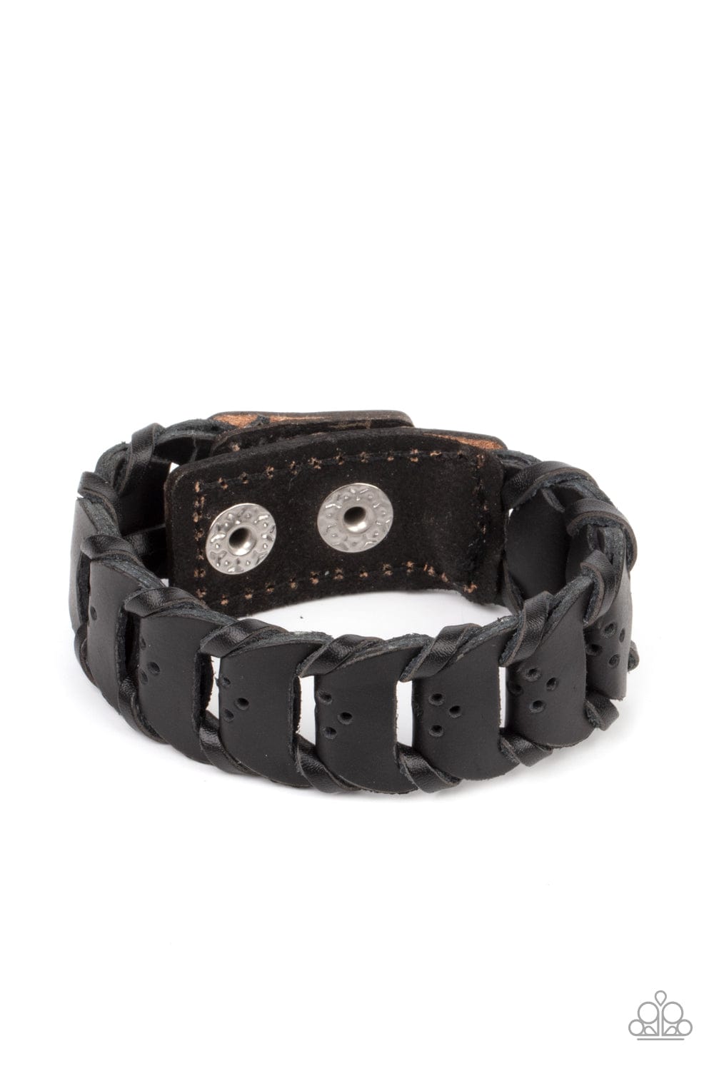Knocked for a Loop - Black Leather women's bracelet - GODDESSBLINGS