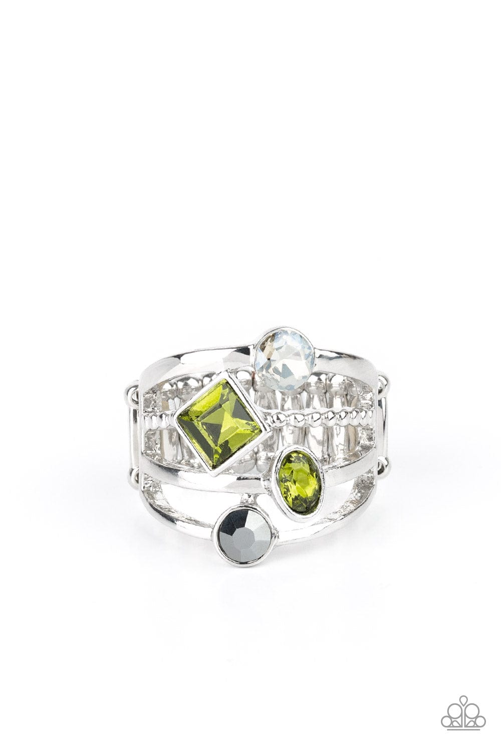 Urban Meditation - Green Rhinestone Ring - GODDESSBLINGS