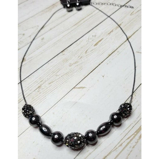 Space Glam Black Short Necklace - GODDESSBLINGS