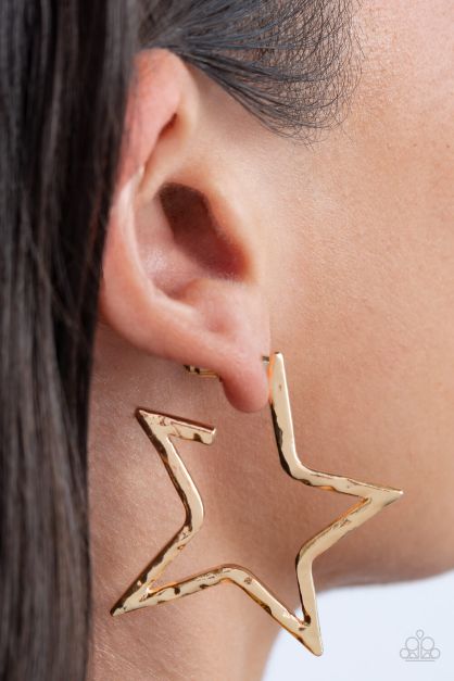 Star gold earrings