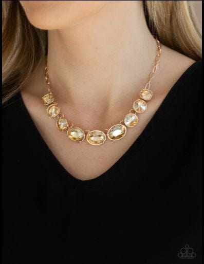 Gorgeously Glacial Gold necklace - GODDESSBLINGS