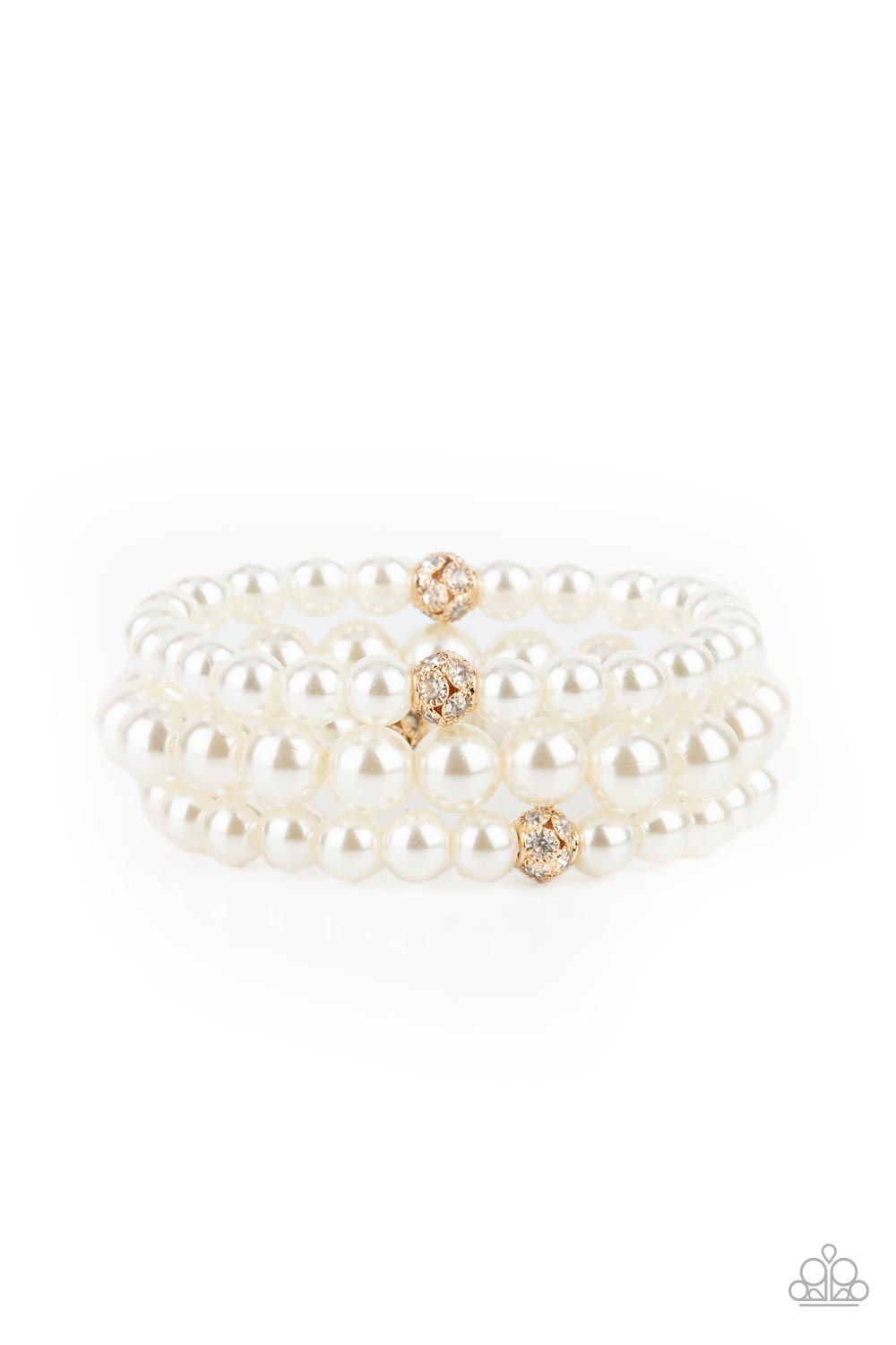 Here Comes The Heiress - Gold Pearl White Bracelet - GODDESSBLINGS