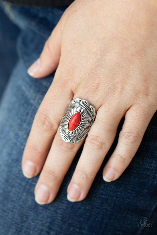 Red Stone Silver Ring - GODDESSBLINGS